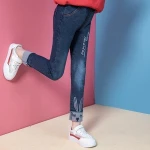 2019 new product pants rabbit embroidered curling trousers girls kids jeans