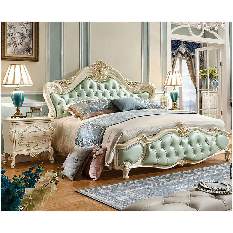 2020 new arrivals white antique European style bedroom furniture bed