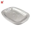 2020 New style dish&amp;plate stainless steel rectangular food tray with flower pattern