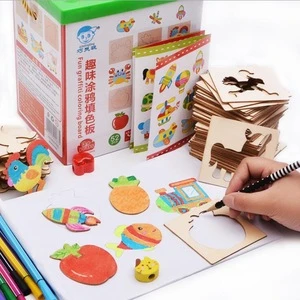 2020 preschool educational toy intelligence graffiti filling board kids learning draw suits toy for toddler