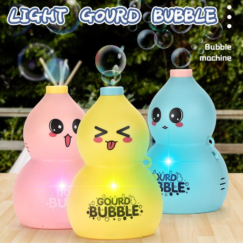 2021 New Chinese Factory Wholesale Gourd Shape Soap Bubble Machine Toy With Light
