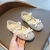 Import 2021 spring new baby diamond bow Girls Fashion Princess single shoes children soft baetiful dance dress shoes from China