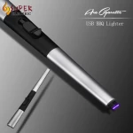 2022 New Pulse Plasma Arc Metal Outdoor Useful USB Rechargeable Windproof Electric Long Neck BBQ Lighter