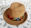 2023 Women Wide Brim sun hat straw Outdoor Summer black chinese bamboo straw hat