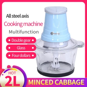 2L double speed glass electric meat mincer food processor