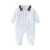 Import 2pcs 100% cotton roupas infantil plain white infant wear baby footie with bib from China