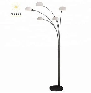 3 amrs satin nickel office arch floor lamp with LED E27/E26 light source