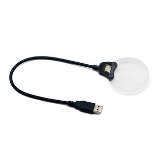 3X 5X USB magnifying glass reading magnifier with led light