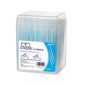 400 Picks Individual Pack Plastic Interdental Toothpick Brush Production With Logo Mint In Low Price