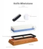 400/1000 3000/8000 Double Side Grit Sharpening Stone Kit With Non-Slip Bamboo Base &amp; Angle Guide