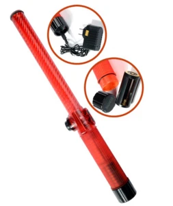 43cm Multi functional High visible flashing Red weatherproof traffic warning batons with a sling