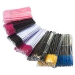 50pcs/pack Colorful Brushes Mascara Wands for Eyelash Extension Disposable Brush Wand Eyelash Mini Brush Makeup Tool
