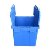 55L Plastic cheap manufacture wholesale turnover crates transparent large logistic box for sale moving transport box with lid