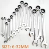 6-32mm  Metric ratcheting  combination wrench set
