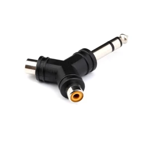 6.35mm Stereo plug to dual rca jack Y splitter connector