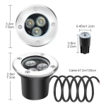 6Pack outdoor inground lights 3W waterproofed ground light landscape pathway lighting