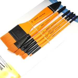 6pcs artist paint brush nylon hair set for watercolor acrylic oil painting art brushes drawing art supplies