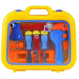 6PCS cartoon plastic tool toys with IC construction tool
