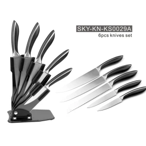6pcs Kitchen knife set in 430 steel inlay ABS handle