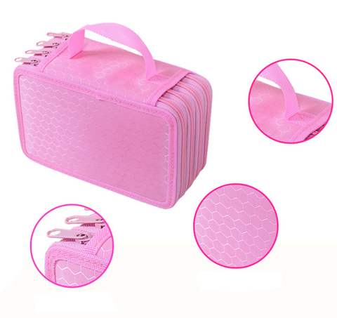Multicolor Oxford Cloth Color Pencil Box Bracket Multi-Functional Pencil Zipper Bag 72 Slot