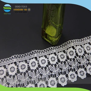 8.5cm high quality polyester water soluble crochet lace trim for garment accessories