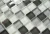Import 8mm cheap gray white and black crystal glass mosaic tiles for bathroom wall from China