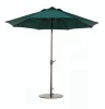 9 Market Outdoor Umbrella With Push Button Tilt and Crank, Dark Green
