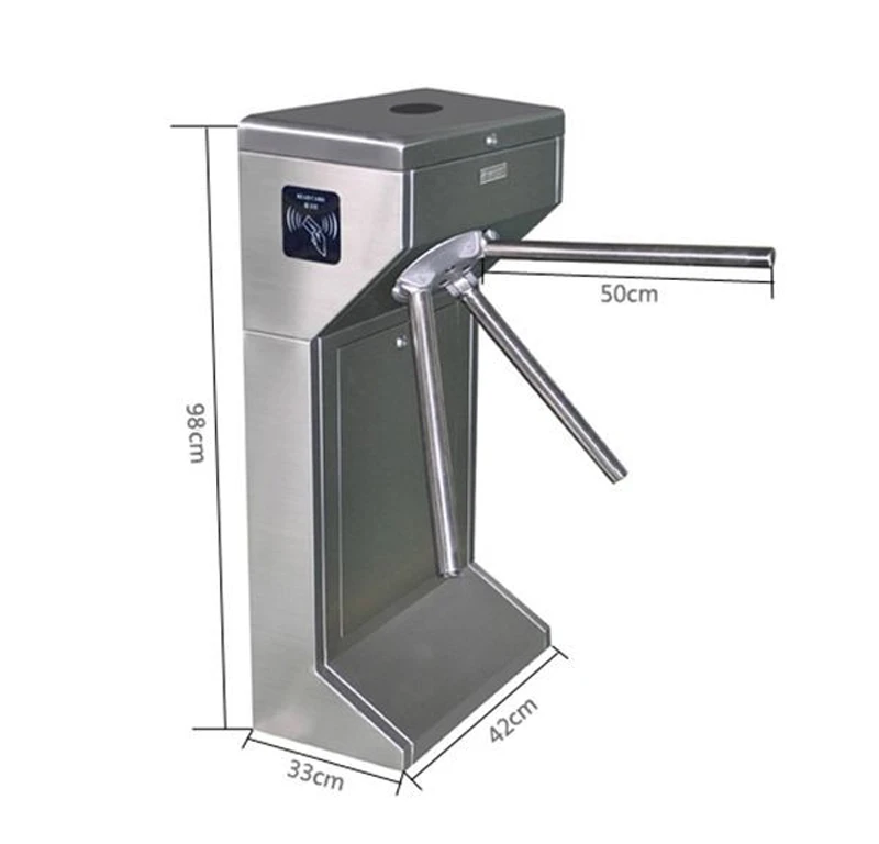 980mm standing automatic rfid card reader security tripod turnstile gate