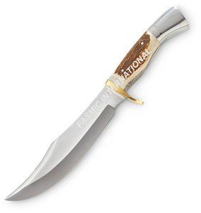 9&quot; Carbon Fixed Blade Stag Handle Hunting knives
