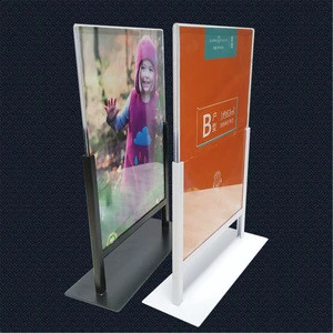 A4 acrylic metal base Oilfield Shale Shaker store display Electronics Production Machinery poster stand Manual Lathe sign holder