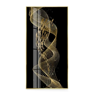 Abstract Personalize Black Art Canvas Artwork Print Gold Crystal Oil Painting