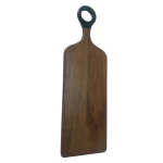 Acacia Wood Chopping Board with Round Handle 57x18x1.5 cm Wooden Cutting Board Handmade Sleek Design Natural Wood Chopping Board