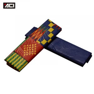 ACI Real Wax Print Ghana Kente Fabric 2 Yards Mix Embossing Pattern African Ankara Fabrics Plain Dyeing 2 Yards For Lady Dress