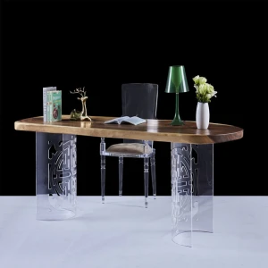 Acrylic wood  transparent table high quality coffee table furniture coffee dinner table