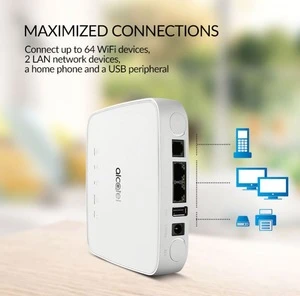 Alcatel Linkhub Hh70 Cat7 300Mbps 4G Lte Wifi Router With Ethernet Port Unlocked Pocket Hotspot