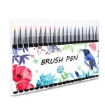 Amazon Hot Sale 20 Colors Watercolor Brush Pen, Soft Flexible Tip  Coloring Art Marker