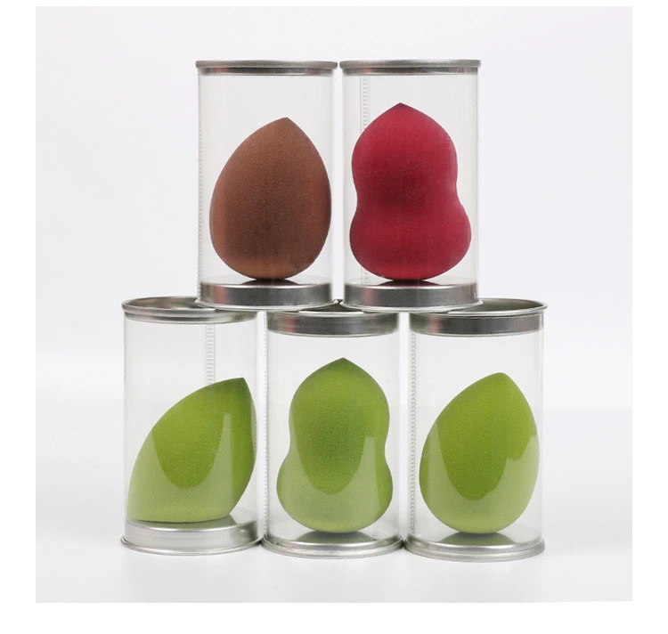 Amazon Hot Sell Beauty Washable cosmetic Tools Non-latex makeup sponge with Cylinder Box Holder