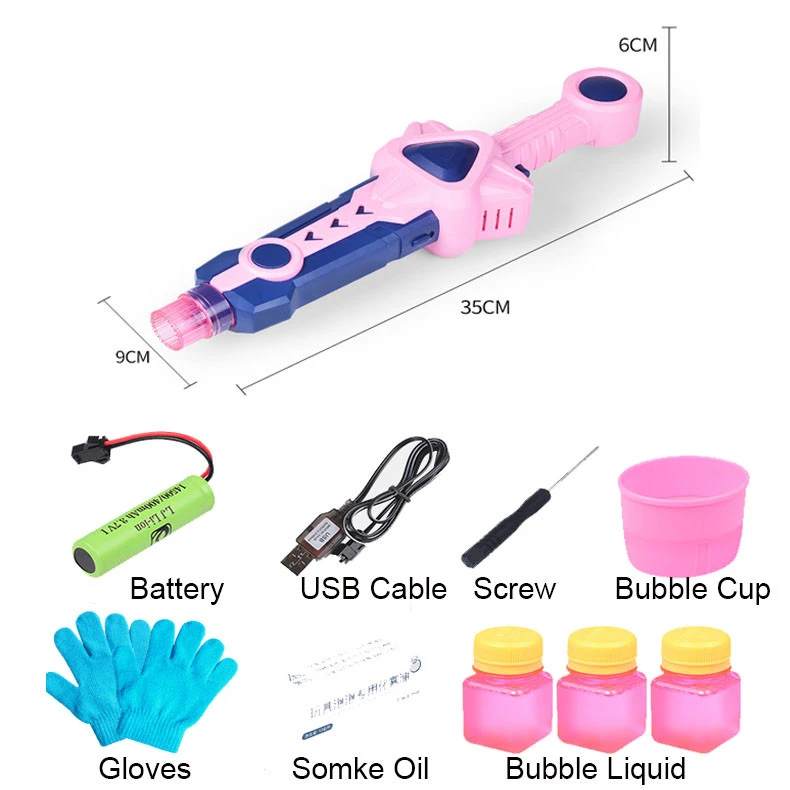 Amazon Hot Selling Magic Bubble Toys Gun Smoke Automatic Bubble Blaster Gun for Kids Party Wedding Outdoor Activity