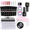 amazon top sell Professional private label acrylic nail start set gel nail extension poly gel kit with uv lamp