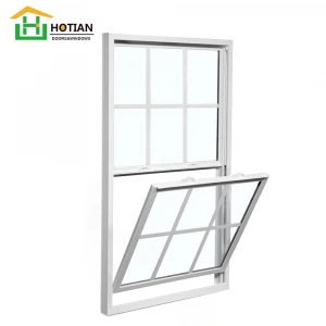 American extrusion vertical sliding double single glass hung sash window profile vinyl upvc window