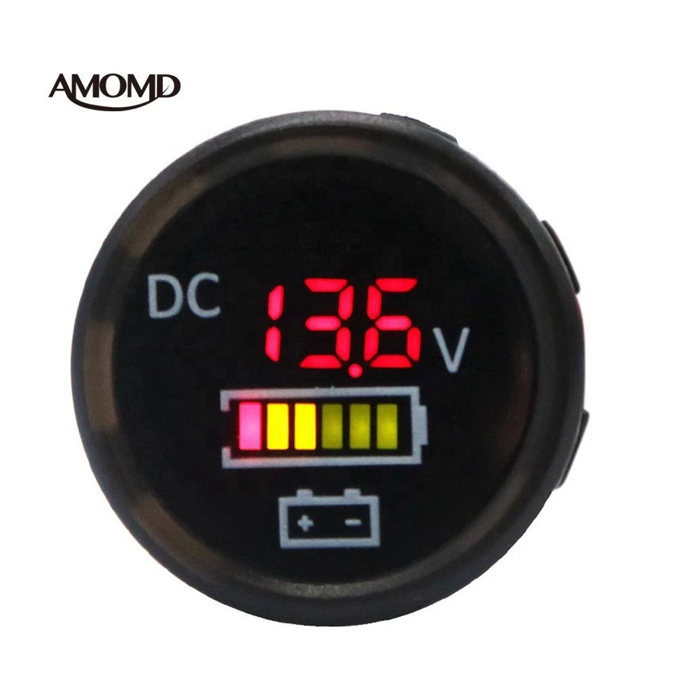 AMOMD Mini 12-24V DC Car Marine LED Auto Digital Display Voltmeter Meter