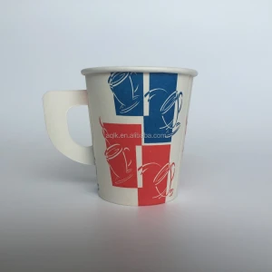 Anqing pe coated paper Cups with handle coffee cup holder manufacturer