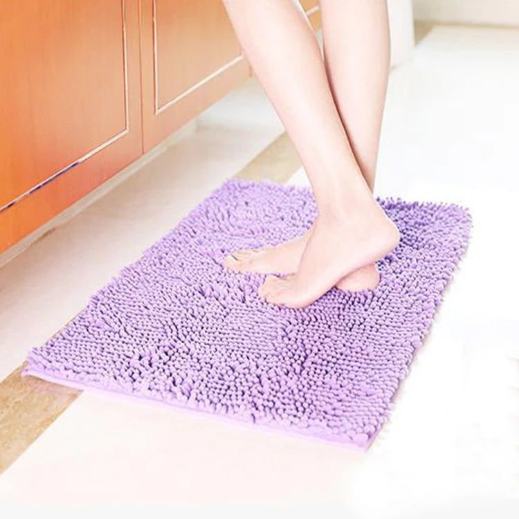 Anti-slip Absorbent Soft Shaggy Chenille Bath Mat For Bath Shower Room