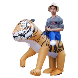 Attractive Inflatable The King of Tiger Costumes Dress Animal Mascot Blow-up Waterproof Cosplay Party Decoration  for Adults