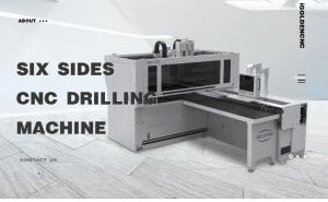 automatic CNC wood  6 six sides boring drilling machine with double sided grooving and routing for woodworking furniture