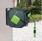 automatic retractable rewind plastic lay flat water garden hose reel