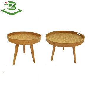 Bamboo coffee serving table tray