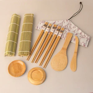 Bamboo sushi tool set sushi mat rice spoon chopsticks set