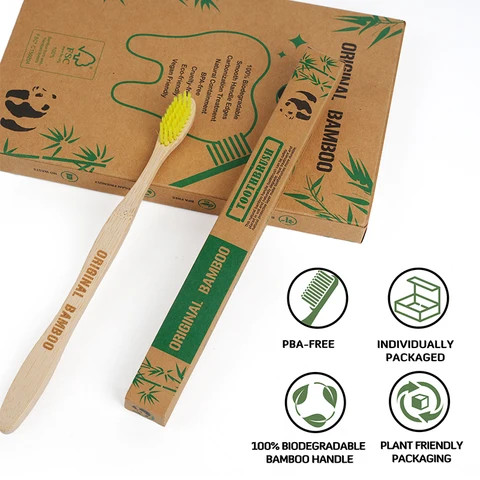 Buy Best Quality Biodegradable Organic Round Bamboo Toothbrush For Kids ...