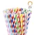 Import biodegradable paper bulk assorted rainbow colors striped drinking straw for juice from China